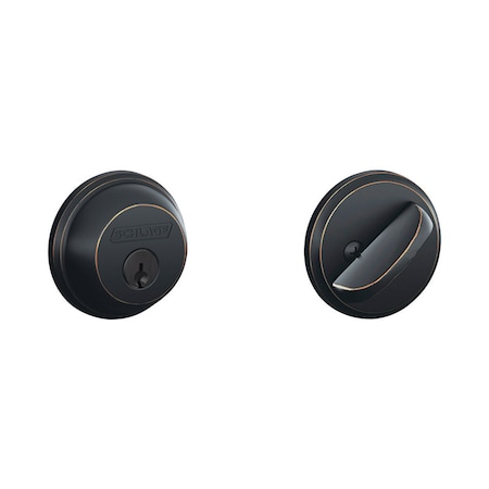 Schlage Schlage B-Series Aged Bronze Brass Single Cylinder Deadbolt B60N716K4